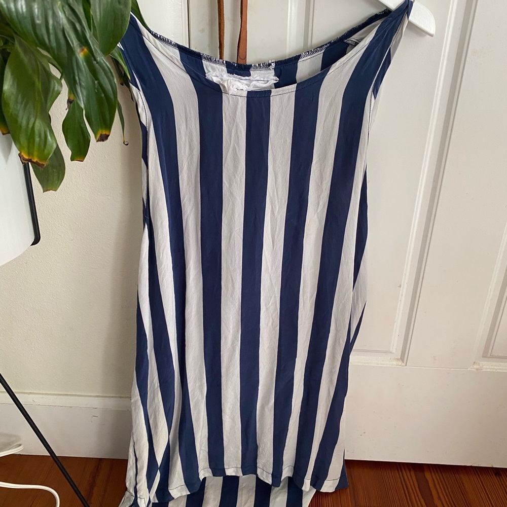 Acacia striped silk dress with hood
